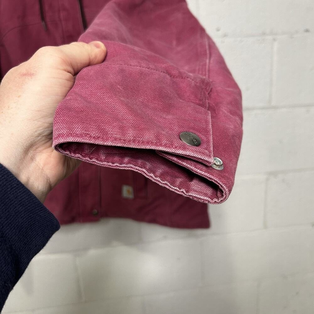 Y2K Carhartt Sherpa-Lined Sandstone Berkley Jacket “Merlot” - Picture 10 of 15